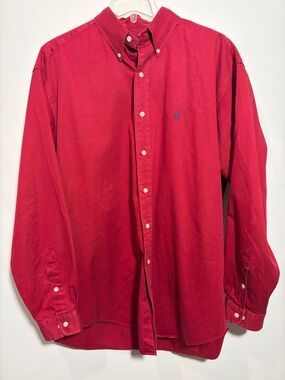 Polo Button Down Red Shirt - Blake Sz Large